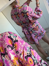 Afbeelding in Gallery-weergave laden, Kimono jasje - Paars/oranje
