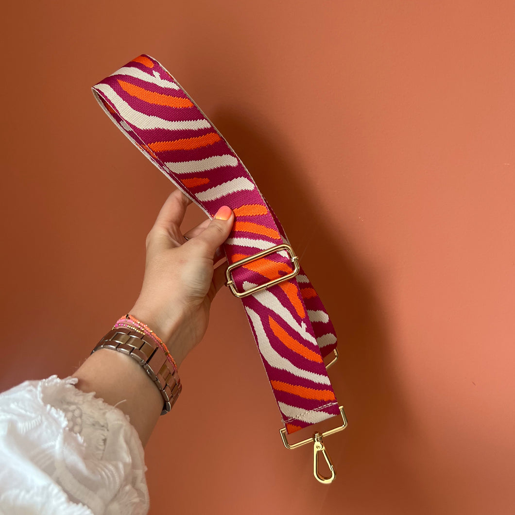 Bagstrap zebra - Roze/oranje
