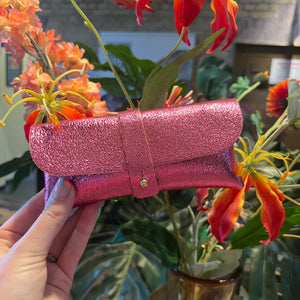 Zonnebril hoesje - Bubblegum roze metallic