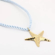 Afbeelding in Gallery-weergave laden, Ketting met Zeester - Licht Blauw/Goud
