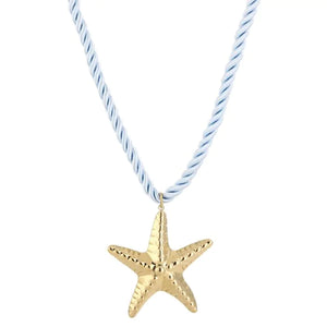Ketting met Zeester - Licht Blauw/Goud