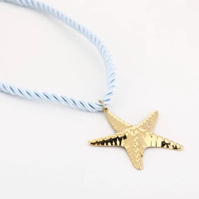 Ketting met Zeester - Licht Blauw/Goud