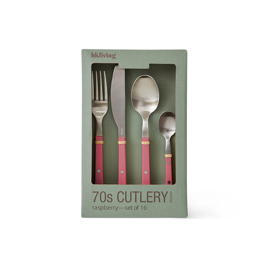 Hkliving 70s cutlery - Raspberry (set of 16)
