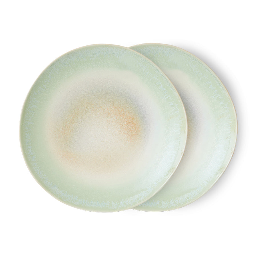 Hkliving 70s ceramics - Dinner plates Palms (set van 2)