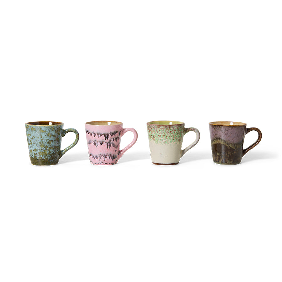 Hkliving 70s ceramics - Espresso mugs (4) Brutalism