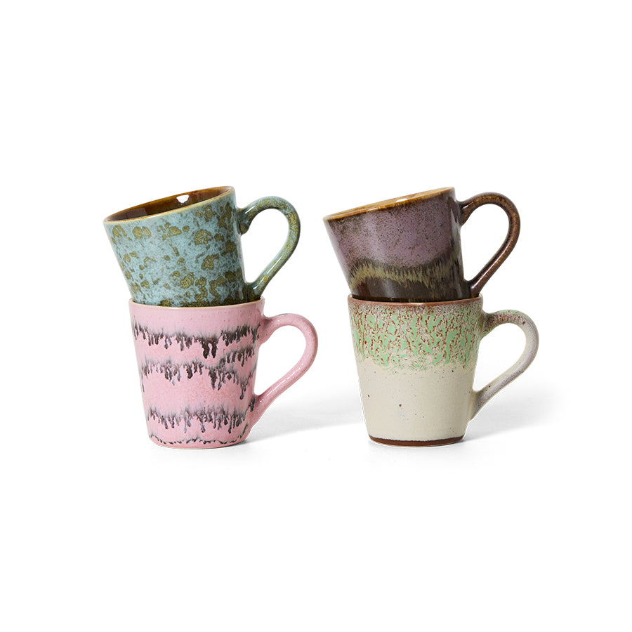 Hkliving 70s ceramics - Espresso mugs (4) Brutalism