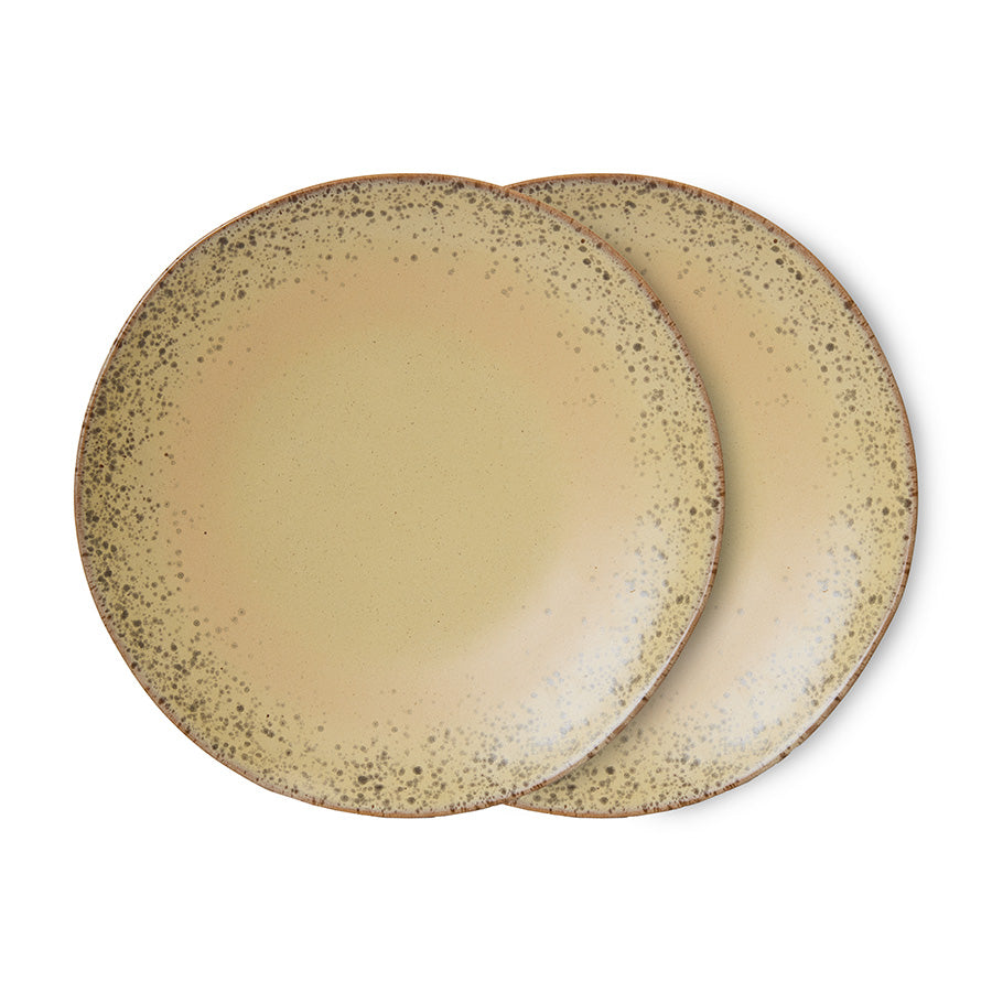 Hkliving 70s ceramics: Dinner plates - Grit (set van 2)