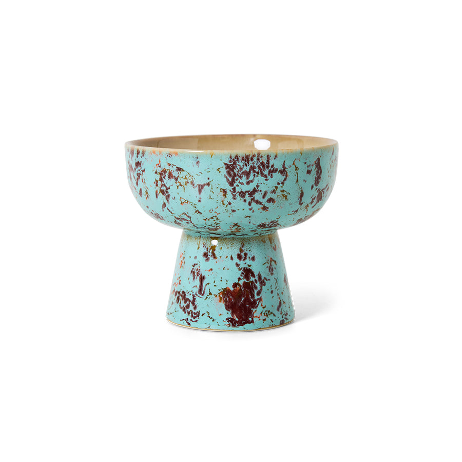 Hkliving 70s ceramics: Tapas bowl on base S - Patina