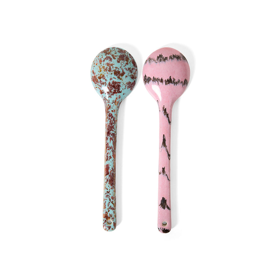 Hkliving 70s ceramics - Serving spoons Sprinkle (set of 2)