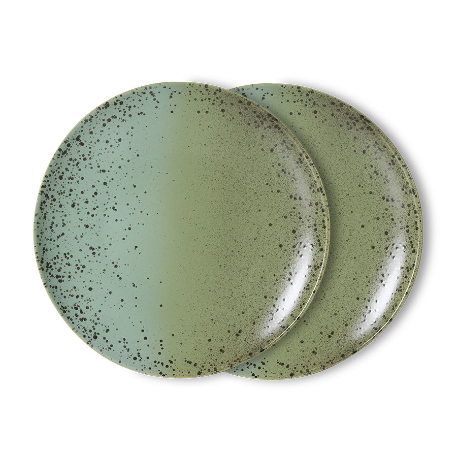 Hkliving 70s ceramics - Dinner plates Fleck (set of 2)