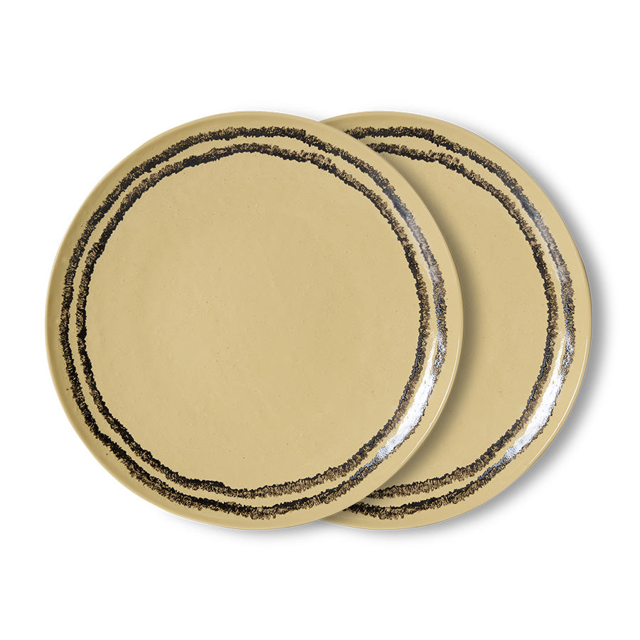 Hkliving 70s ceramics - Dinner plates Vanilla (set of 2)