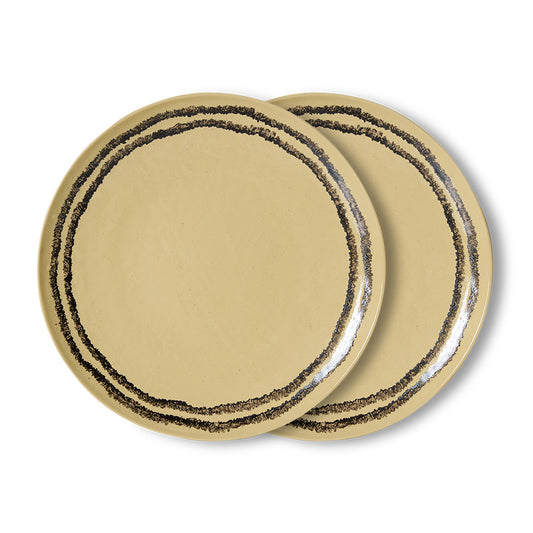 Hkliving 70s ceramics - Dinner plates Vanilla (set of 2)