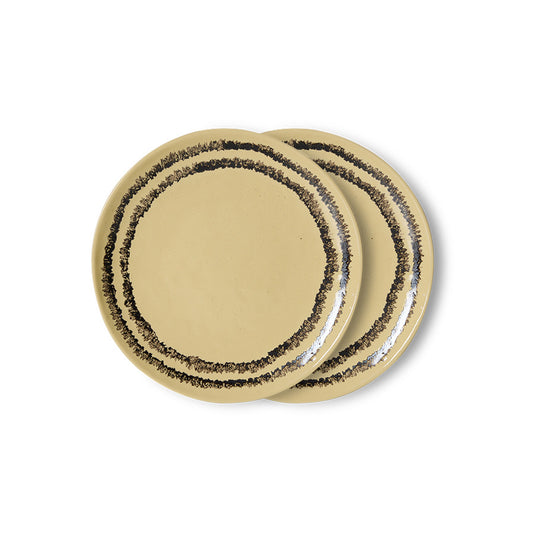 Hkliving 70s ceramics - Dessert plates Vanilla (set of 2)