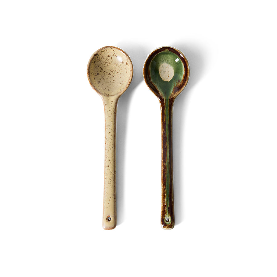 Hkliving 70s ceramics - Serving spoons Hills (set of 2)