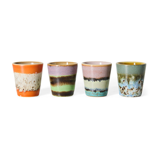Hkliving 70s ceramics - Risretto mugs, Nostalgia (set van 4)