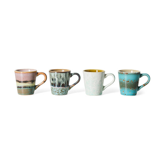 Hkliving 70s ceramics - Espresso mugs, Softness (set van 4)