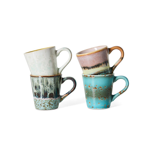 Hkliving 70s ceramics - Espresso mugs, Softness (set van 4)