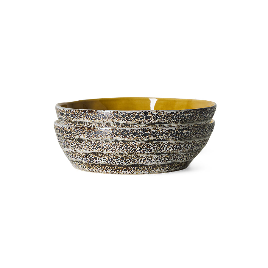 Hkliving 70s ceramics - Pasta bowls, Brew (set van 2)