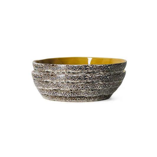 Hkliving 70s ceramics - Pasta bowls, Brew (set van 2)