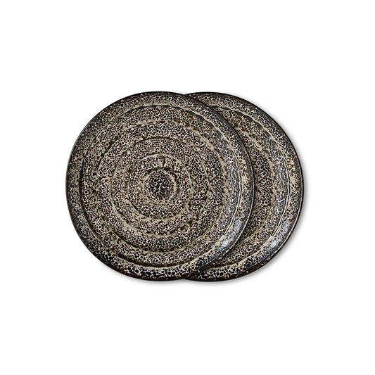 Hkliving 70s ceramics - Dessert plates, Brew (set van 2)