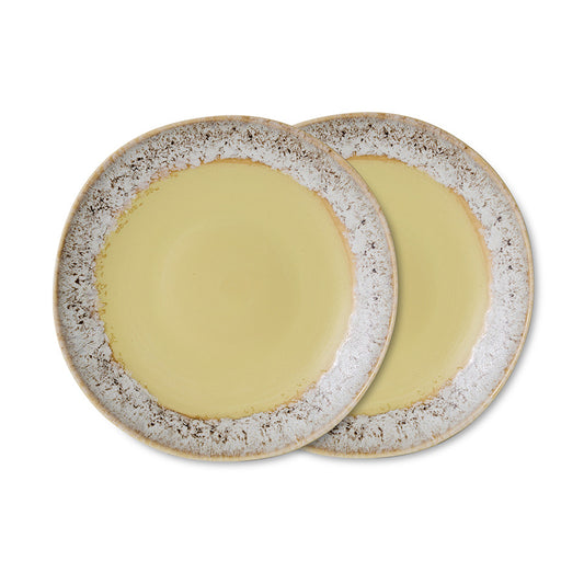 Hkliving 70s ceramics - Side plates, Custard (set van 2)