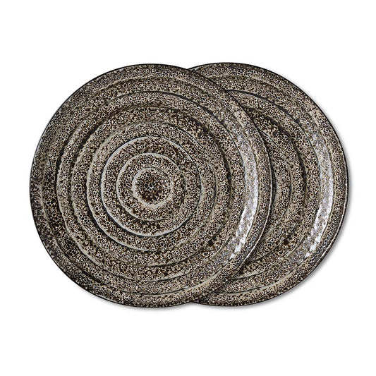 Hkliving 70s ceramics - Dinner plates Brew (set van 2)
