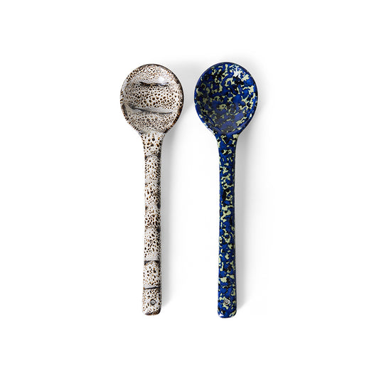 Hkliving 70s ceramics - Serving spoons Blues (set van 2)