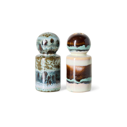 Hkliving 70s ceramics - Pepper & salt jar, Swirl