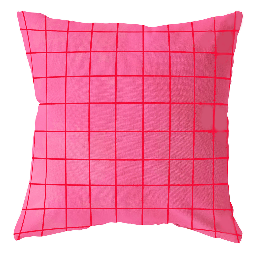 Buitenkussens Streep Roze- Rood