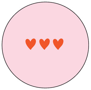 Onderzetter drie hartjes - Roze/rood