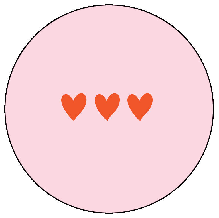 Onderzetter drie hartjes - Roze/rood