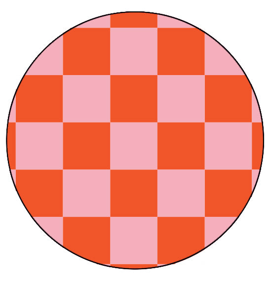 Onderzetter geblokt - Oranje/roze