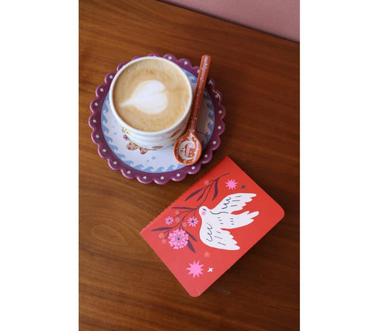 All the luck in the world - Mini Soft Cover Notebook Blanco Bird