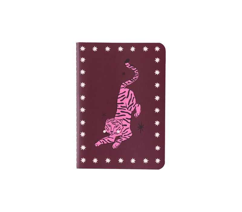 All the luck in the world - Mini Soft Cover Notebook Blanco Purple Panther