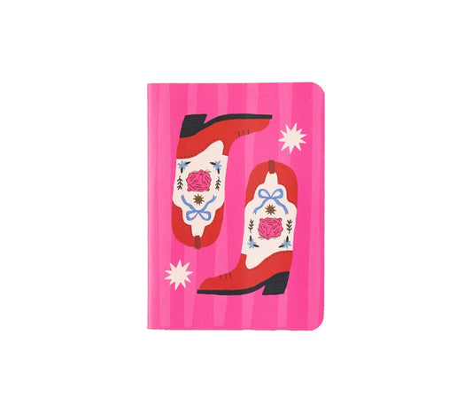 All the luck in the world - Mini Soft Cover Notebook Blanco Western Boots