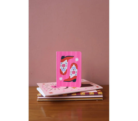 All the luck in the world - Mini Soft Cover Notebook Blanco Western Boots
