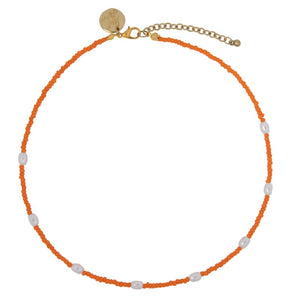 Ketting oranje - Parels