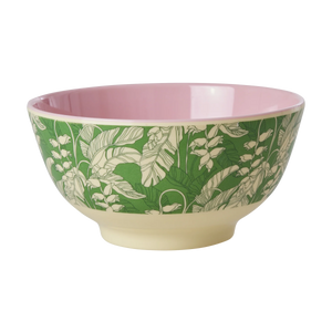 Melamine bowl medium - Rice Green paradise print