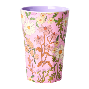 Melamine cup - Rice Soft pink daisy dearest print