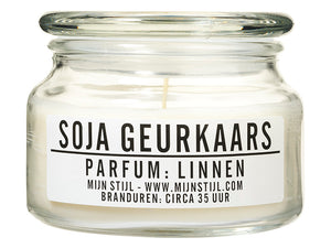 Mijn Stijl - Geurkaars glas Linnen soja-basis