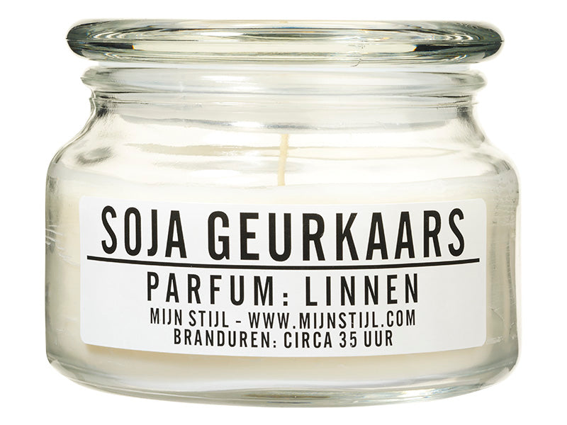 Mijn Stijl - Geurkaars glas Linnen soja-basis