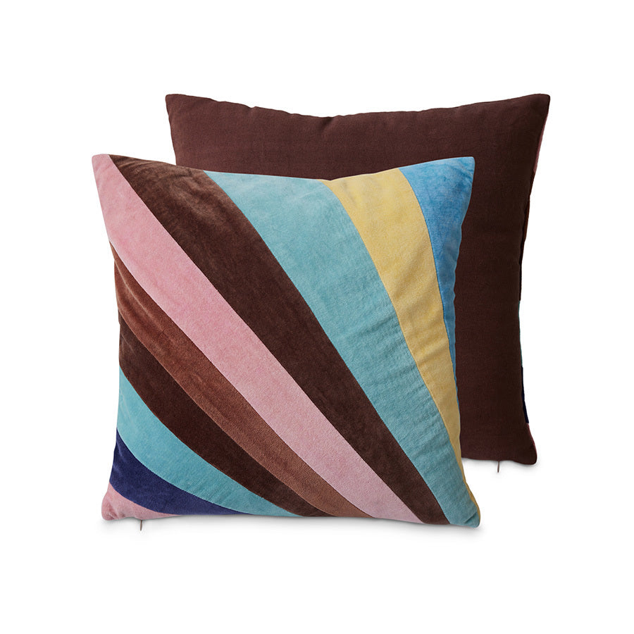 HKLiving - Striped velvet cushion eventide