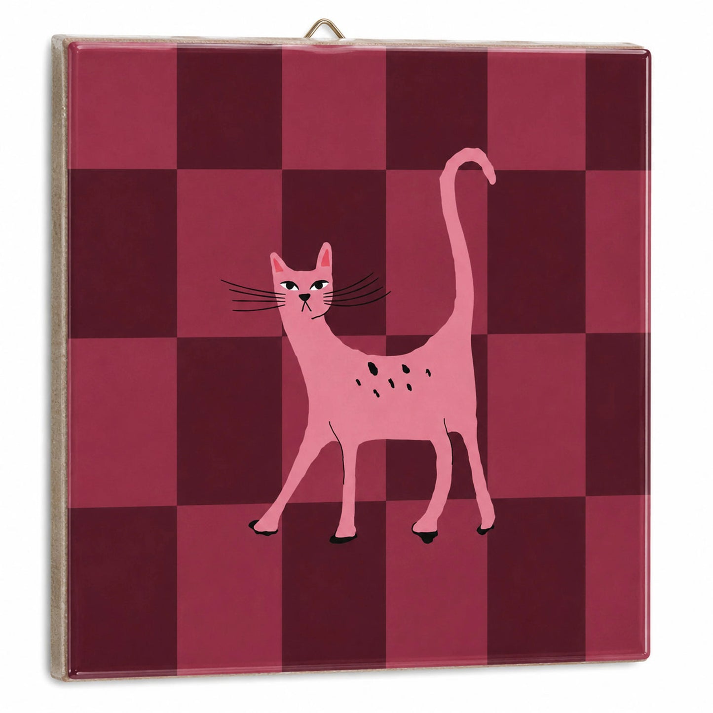 Tegeltje - Pink Cat