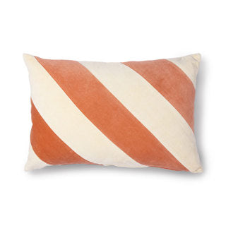 Kussen - HK living striped velvet peach