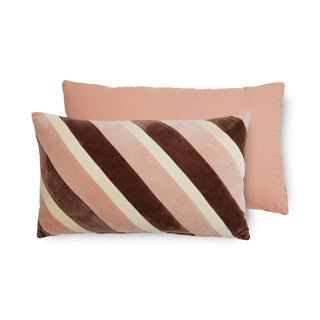 Kussen - HK living striped velvet Rose