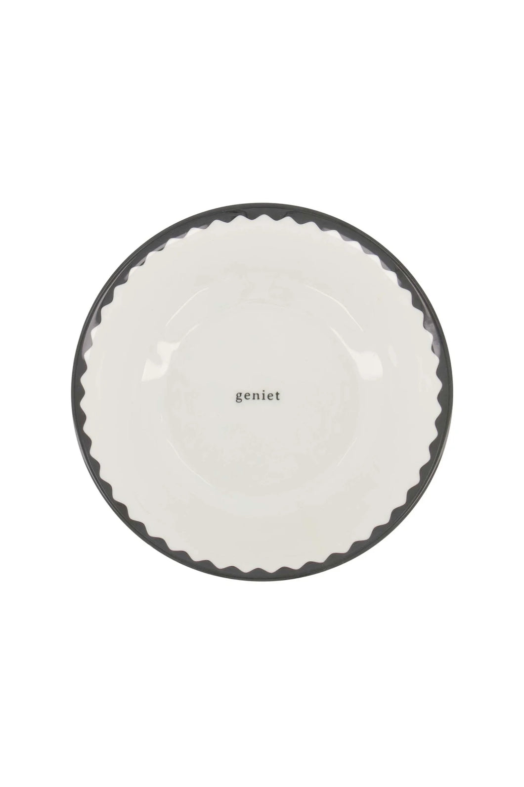 Zusss Melamime schaal Geniet - Wit/Zwart