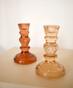 Glazen kaarsenstandaard antiek - Blush