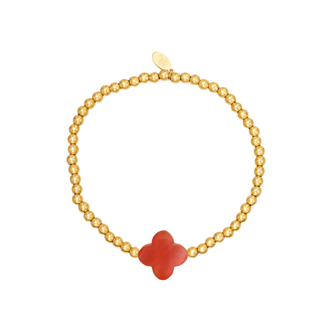 Armbandje klaver - Rood