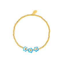 Afbeelding in Gallery-weergave laden, Armbandje bloemetjes - Blauw
