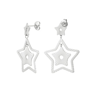 Oorbellen sterren - Zilver